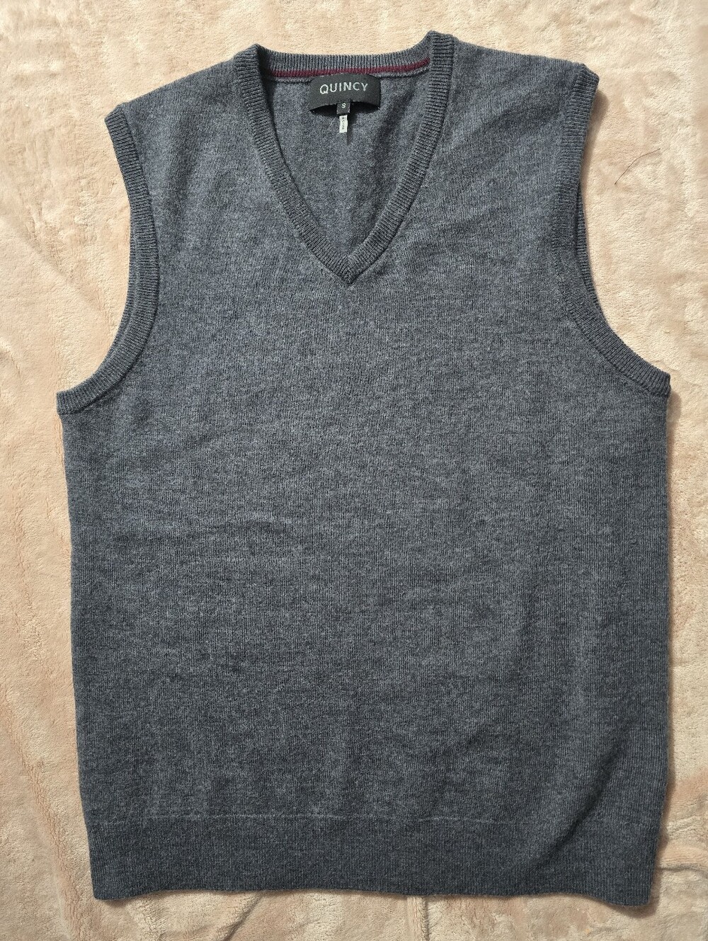 Quincy Wool Grey Sweater Vest Size Small